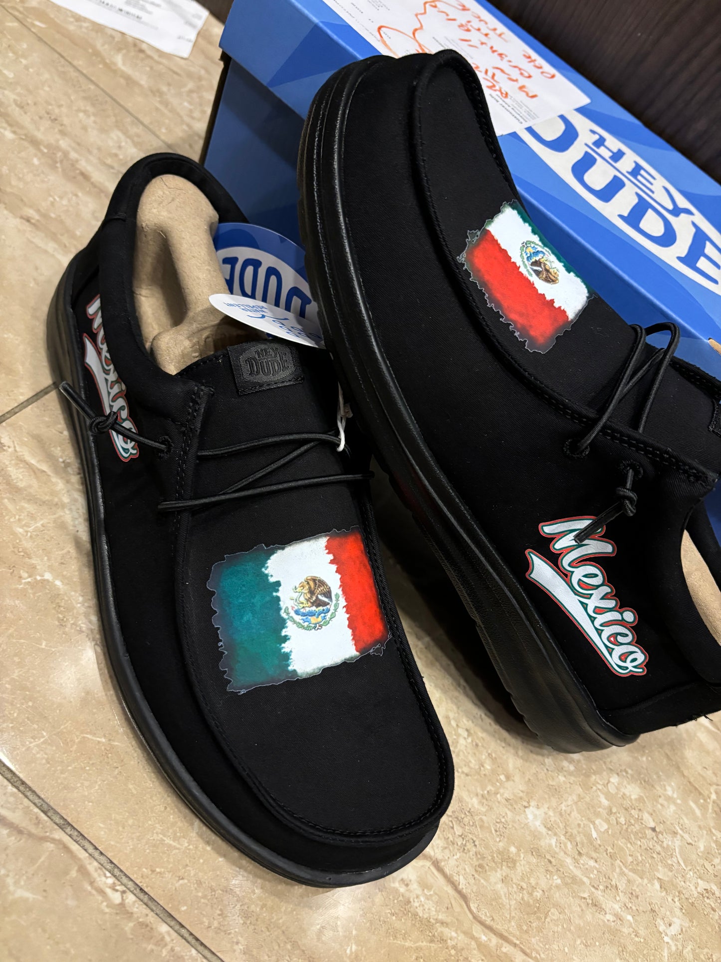 Custom Mexico Inspired Casual Dude Shoes – Cultural Flag Theme Slip-On Comfort Shoes