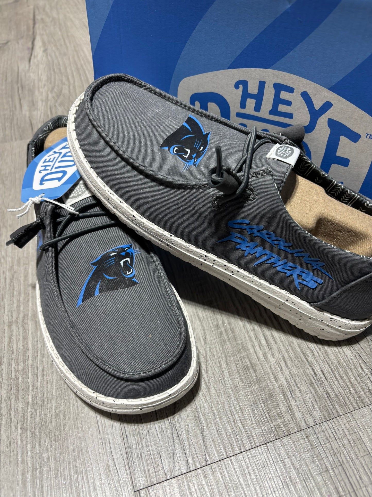 Custom Panthers Sports Inspired Casual Dude Shoes – Fan Game Day Slip-On Comfort Shoes