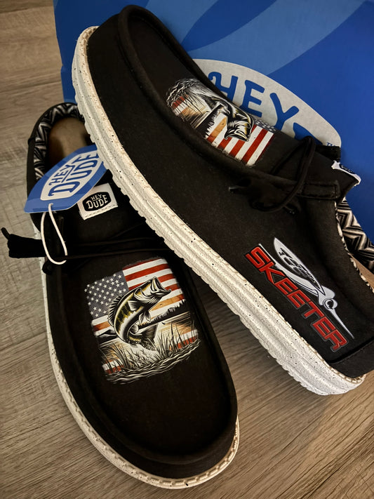 Custom Skeeter Bass Fishing Dude Shoes – Lightweight Slip-On Casual Comfort Shoes