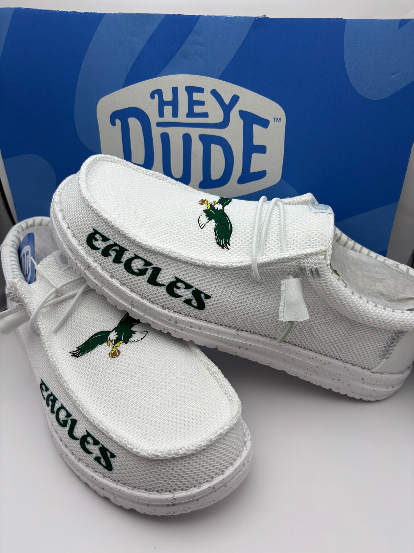 Custom Kelly Green Eagles Dude Shoes – Lightweight Slip-On Casual Comfort Shoes