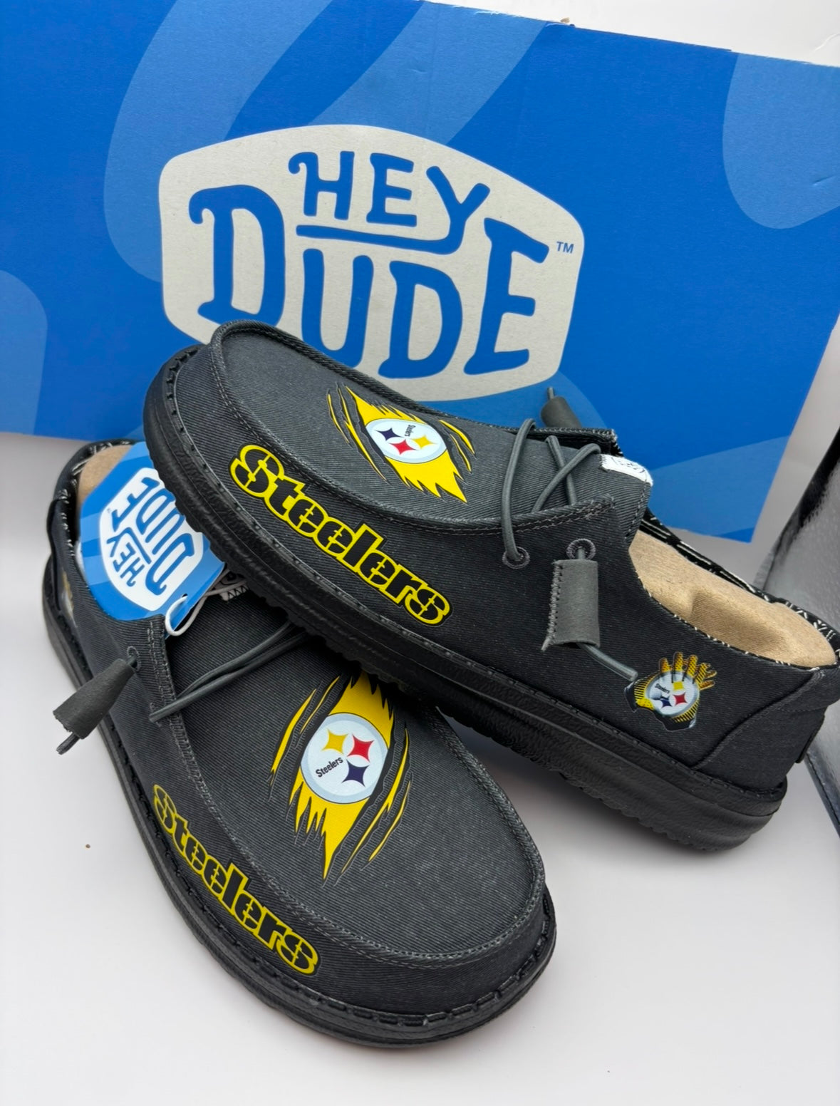 Custom Steelers Football Dude Shoes – Lightweight Slip-On Casual Comfort Shoes