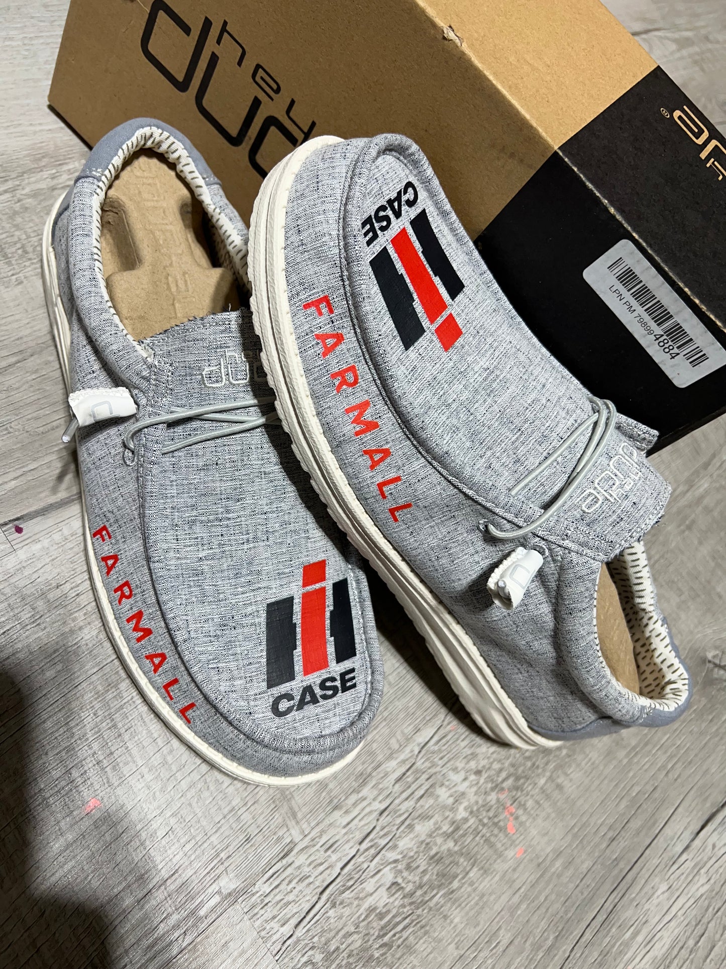 Custom Case IH Inspired Casual Dude Shoes – Farm & Agriculture Lifestyle Slip-On Comfort Shoes