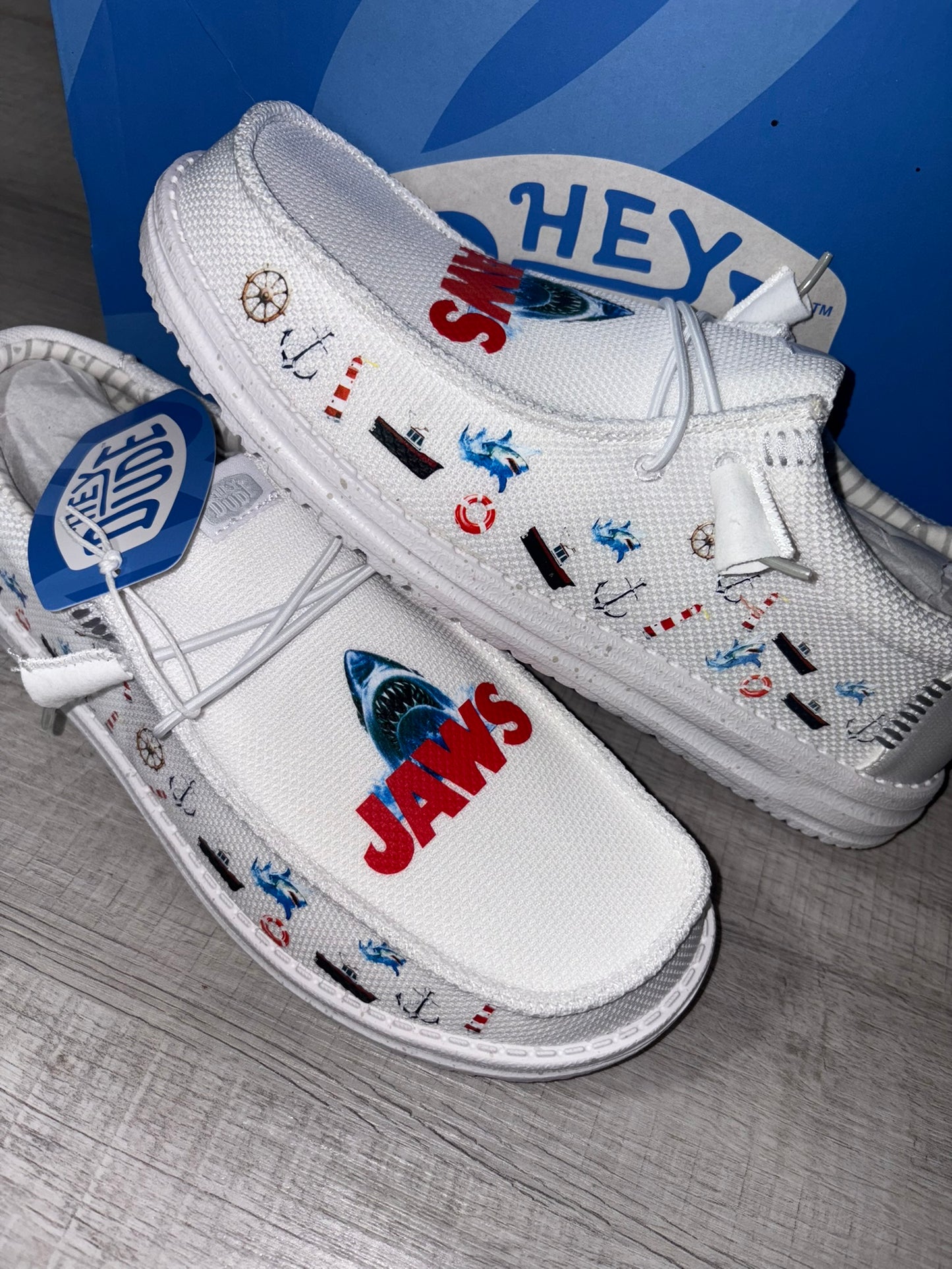 Custom Jaws Shark Dude Shoes – Lightweight Slip-On Casual Comfort Shoes