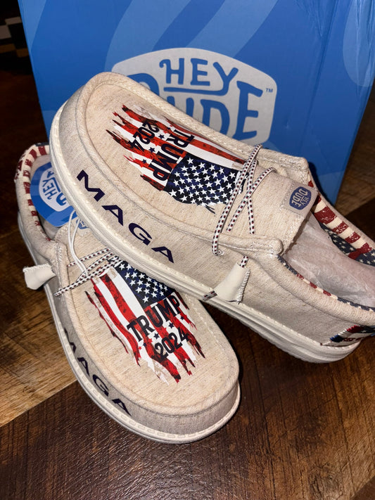 Custom Maga Flag Dude Shoes – Lightweight Slip-On Casual Comfort Shoes