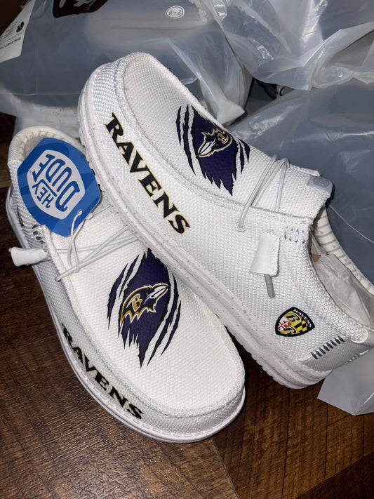Custom Ravens Football Dude Shoes – Lightweight Slip-On Casual Comfort Shoes