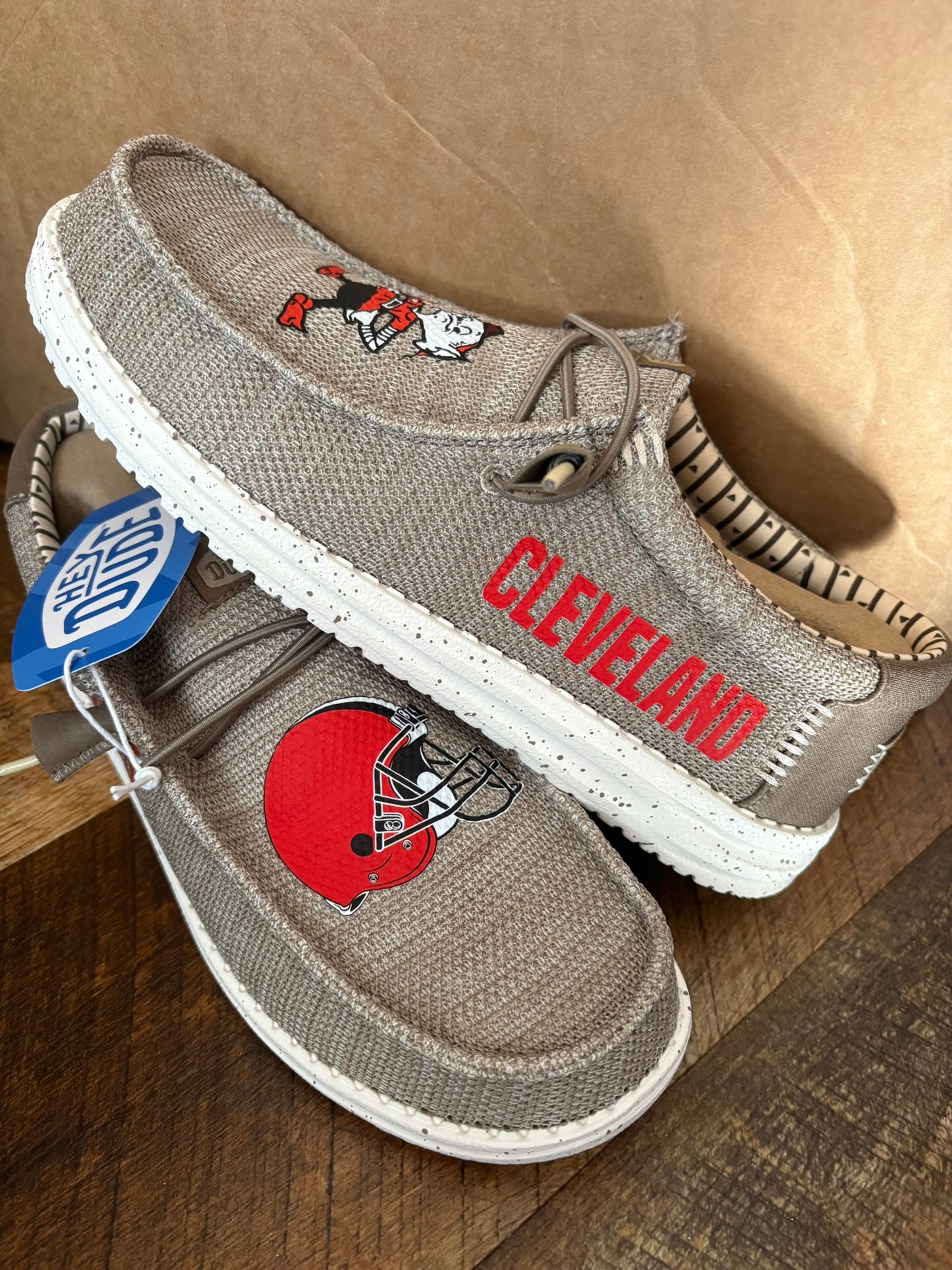 Custom Browns Football Dude Shoes – Lightweight Slip-On Casual Comfort Shoes