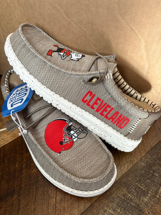 Custom Browns Football Dude Shoes – Lightweight Slip-On Casual Comfort Shoes