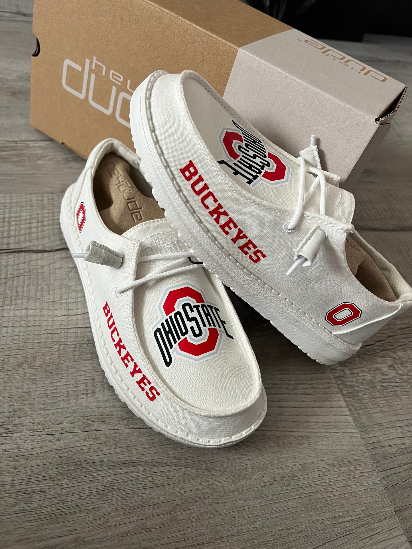 Custom Ohio State Football Dude Shoes – Lightweight Slip-On Casual Comfort Shoes