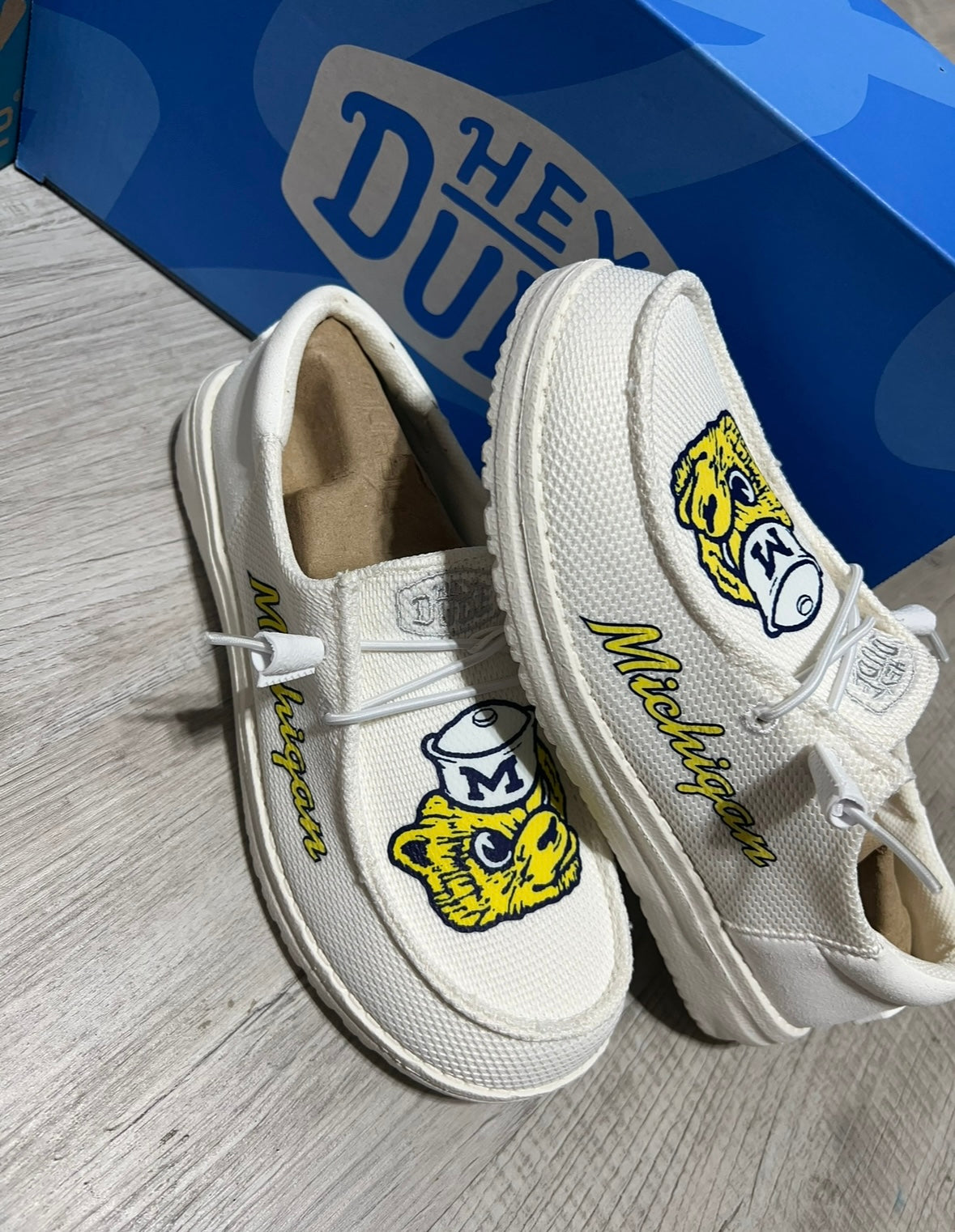 Custom Michigan Football Dude Shoes – Lightweight Slip-On Casual Comfort Shoes